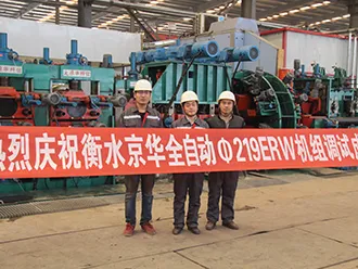 Successful Commissioning of Φ102-Φ219x12mm Automatic ERW Pipe Making Machine without Changing Roller